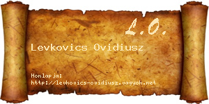 Levkovics Ovidiusz névjegykártya